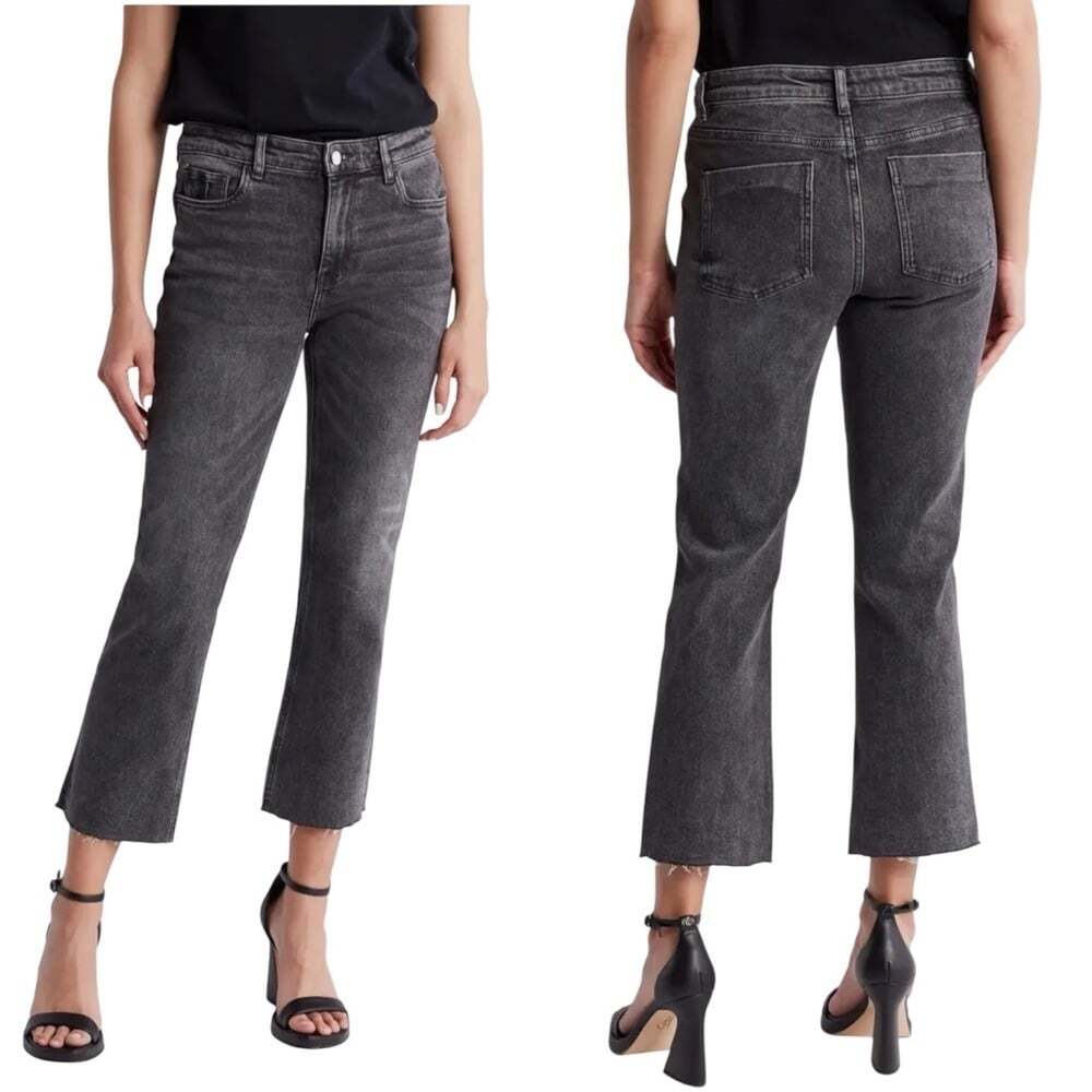 Oat New York Kick Flare Jeans 8/29 Straight Cropped Fringed Mid-Rise ModernCore
